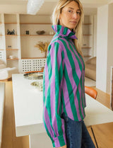 Chemise violette & verte Gustava