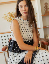 White and black polka dot Martim dress