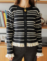 Gilet noir & écru Hudson