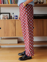Pantalon bordeaux à pois ciel Arthur