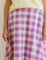 Jupe vichy lilas Yvelle