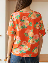T-shirt rouge fleuri Rafael