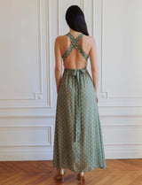 Robe olive à pois Orlina