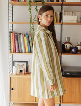 Robe à rayures olives & écrues Mavi