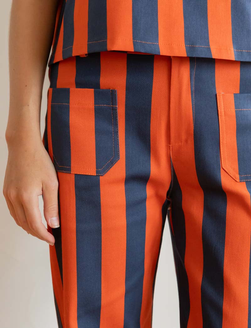 Navy and Orange Striped Jeans Aldo