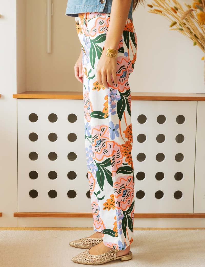 White floral jeans 3 Jony