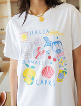 T-shirt blanc Italia
