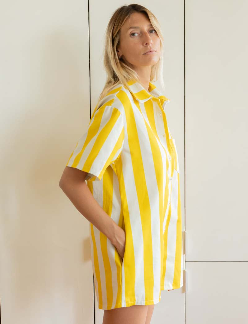 Yellow striped Rowen playsuit
