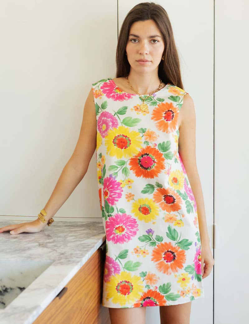 Robe blanche fleurie Safia