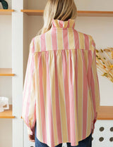 Pink and yellow striped Gustava shirt