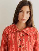 Martin red floral smock top