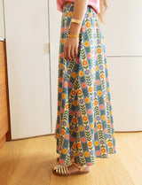 Yvelle Striped Floral Skirt