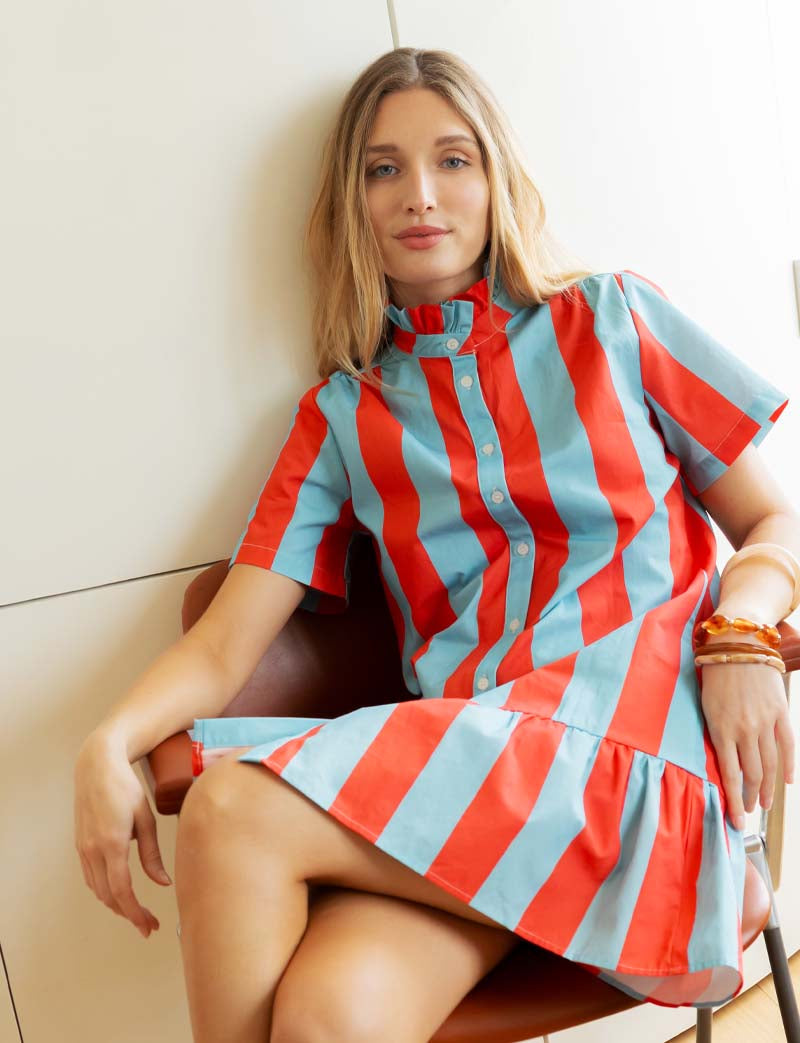 Robe rouge & bleue Sylvia