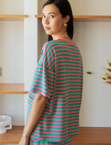 T-shirt vert & fuchsia Conrad