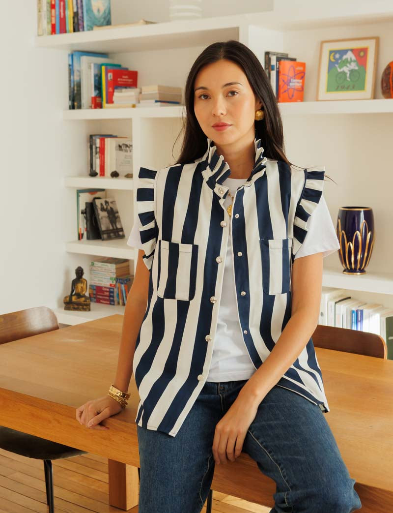 Navy striped jacket Drisa