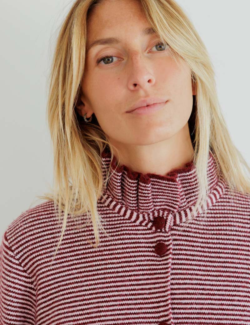 Bordeaux striped Ekai vest