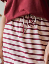Jupe à rayures roses & bordeaux Yago