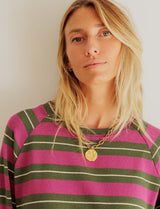 Top olive & magenta Lior