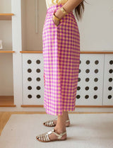 Yellow & Purple Vichy Skirt Engela