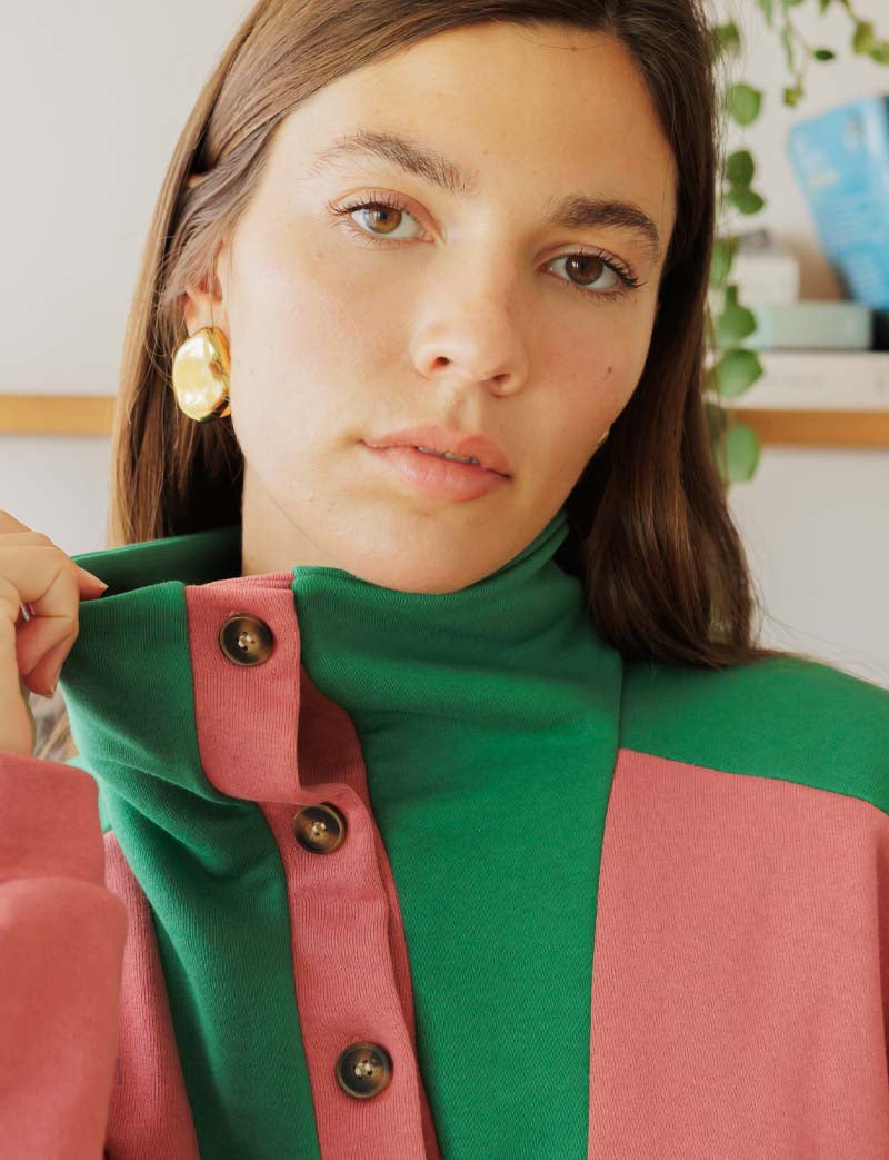 Jones blush & green sweatshirt