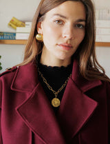 Burgundy coat Brady