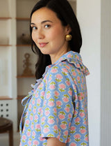 Robe bleue & fleurie Navi