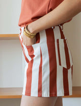Terracotta striped shorts Kevy