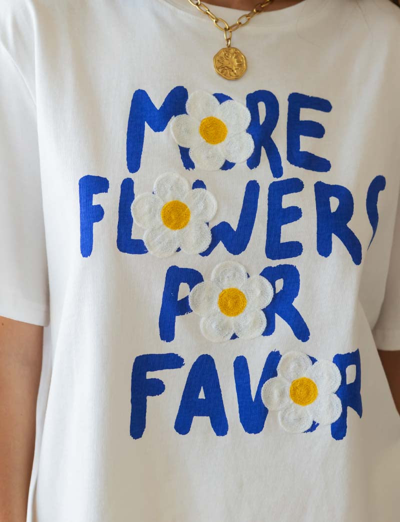 T-shirt blanc More Flowers