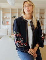 Navy embroidered Nash jacket