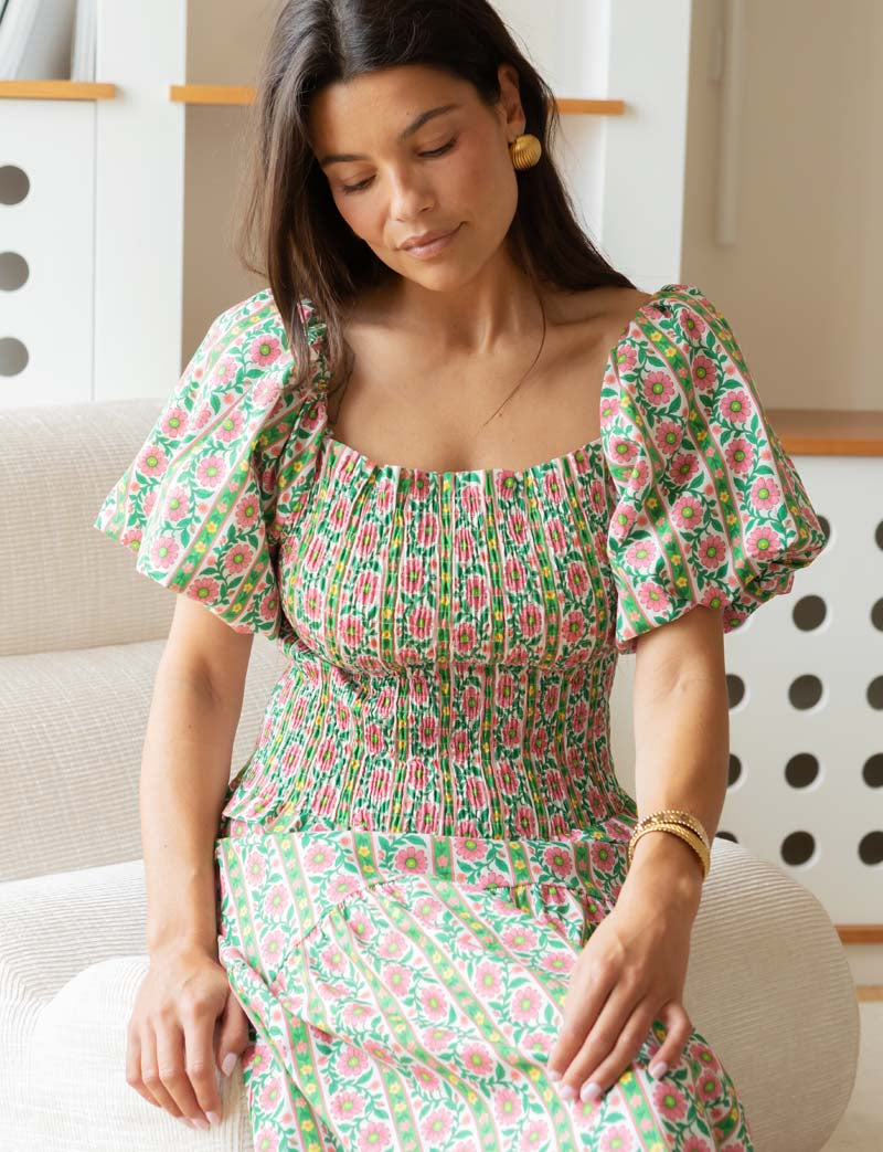 Top green floral Gael