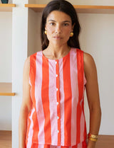 Rocio Pink & Red Striped Vest