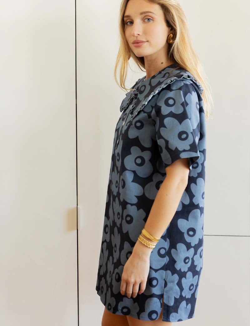 Robe bleue fleurie Kivi