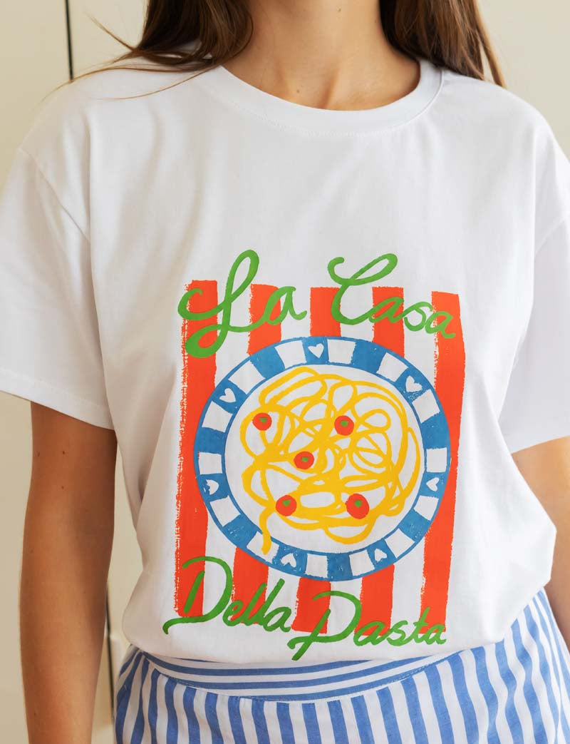 T-shirt blanc La Casa Della Pasta