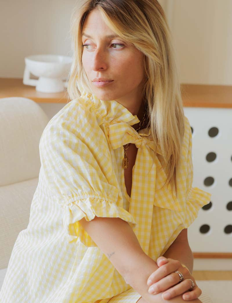 Robe vichy jaune Arlett