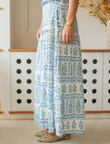 Jupe bleue fleurie Camila