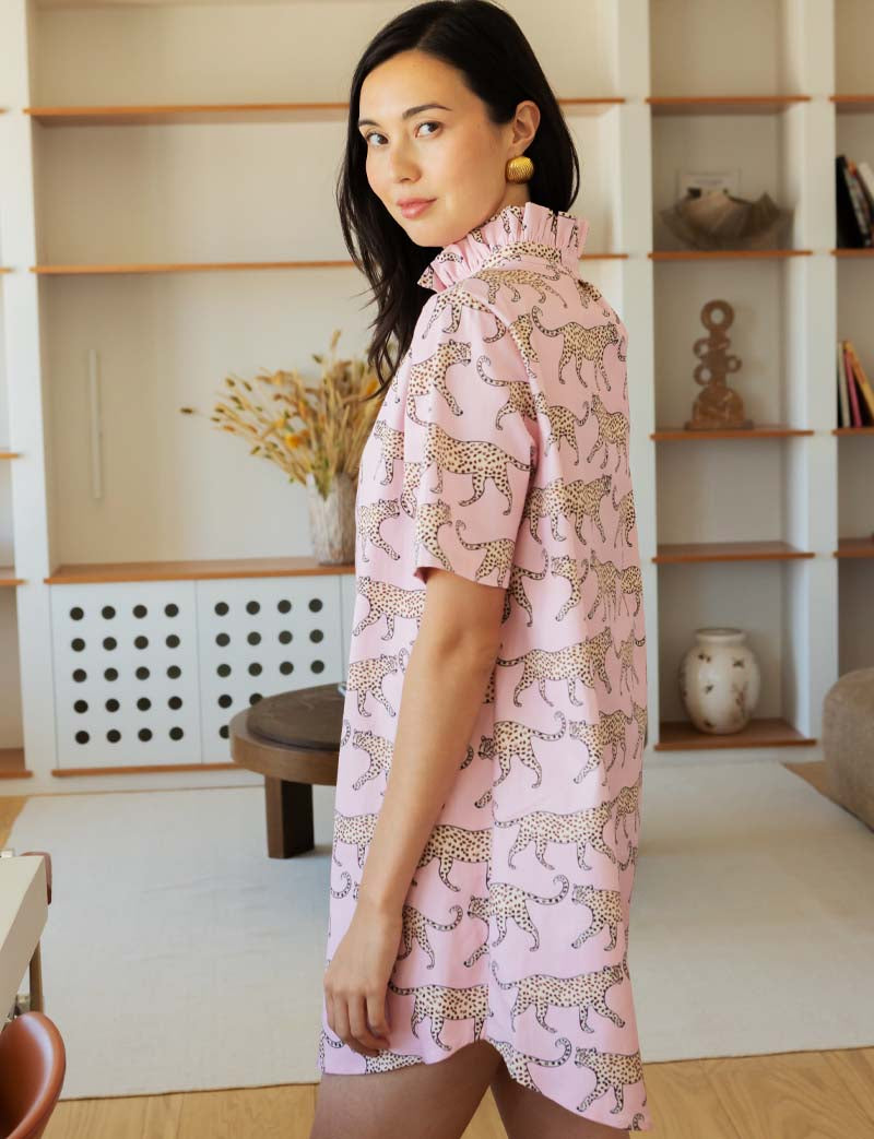 Robe rose & léopards Fati