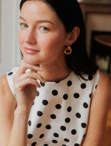 Robe blanche à pois noirs Rini