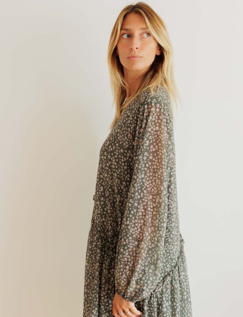 Green floral dress Maeva