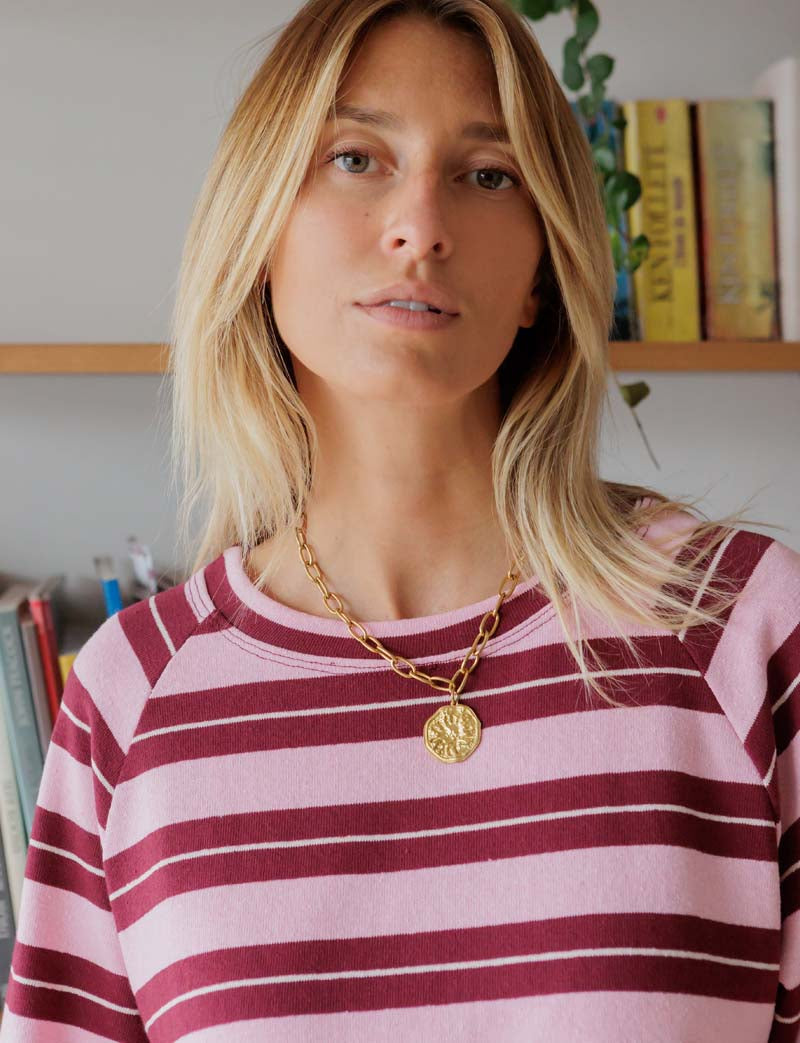 Pink & burgundy Lior top
