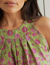 Theo floral green top