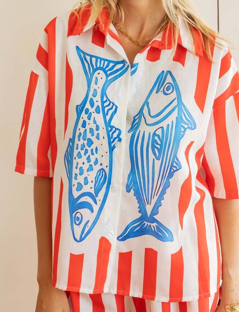 Red striped Marsa set