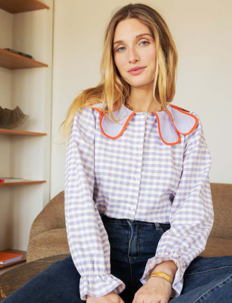 Chemise vichy lilas Suzanne