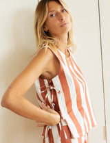 Terracotta striped top Ansy