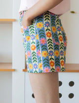 Short striped floral Kevy