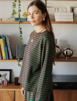 Green & burgundy Nati top