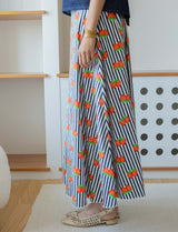 Navy striped skirt with strawberries Yvelle