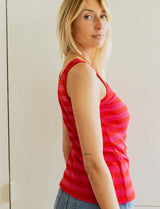 Top à rayures rouges & roses Nera