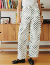 Bary white jeans with black polka dots