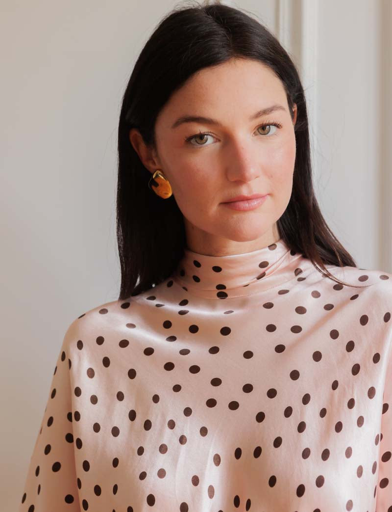 Robe rose à pois choco Gavi