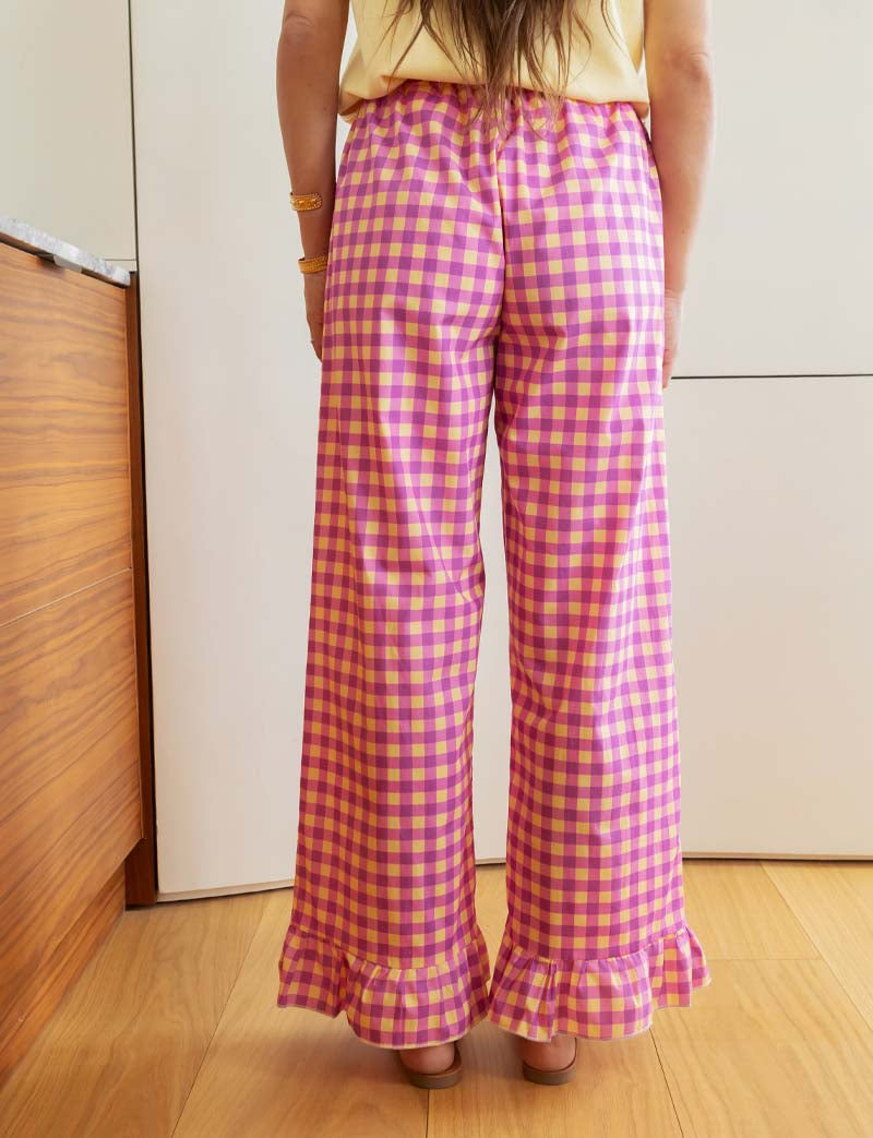 Yellow & Purple Gingham Pants Gasty